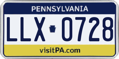 PA license plate LLX0728