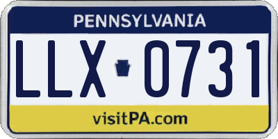 PA license plate LLX0731