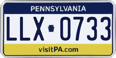 PA license plate LLX0733