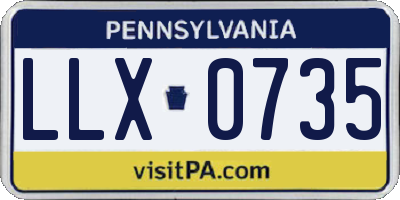PA license plate LLX0735