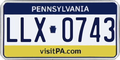 PA license plate LLX0743