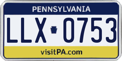 PA license plate LLX0753