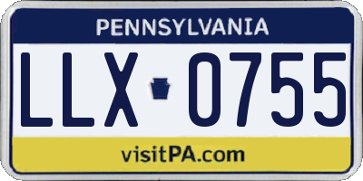PA license plate LLX0755
