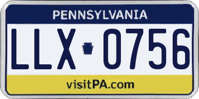 PA license plate LLX0756