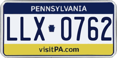 PA license plate LLX0762