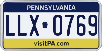 PA license plate LLX0769