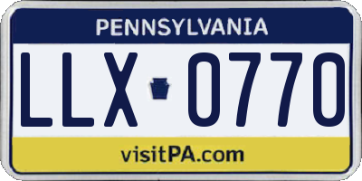 PA license plate LLX0770