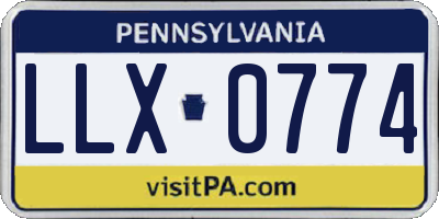 PA license plate LLX0774