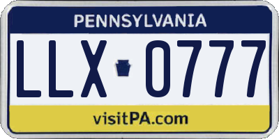 PA license plate LLX0777