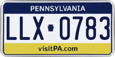 PA license plate LLX0783