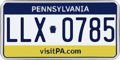 PA license plate LLX0785