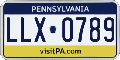 PA license plate LLX0789