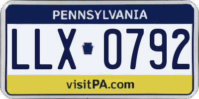 PA license plate LLX0792