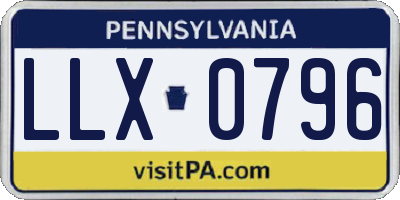 PA license plate LLX0796