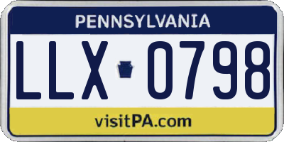 PA license plate LLX0798