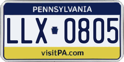 PA license plate LLX0805
