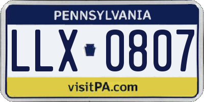 PA license plate LLX0807