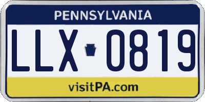 PA license plate LLX0819