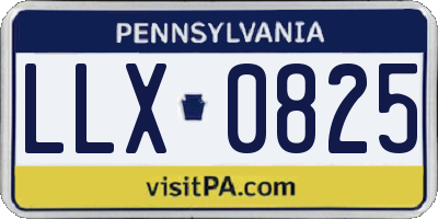 PA license plate LLX0825