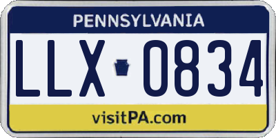 PA license plate LLX0834
