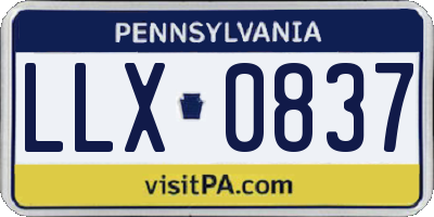 PA license plate LLX0837