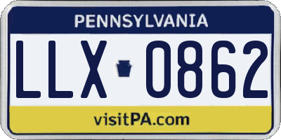 PA license plate LLX0862