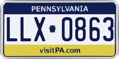 PA license plate LLX0863