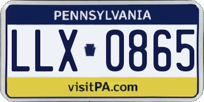 PA license plate LLX0865
