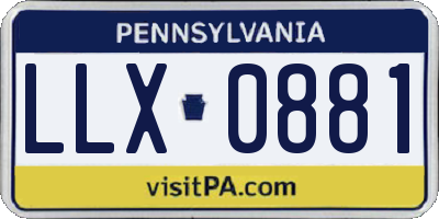 PA license plate LLX0881