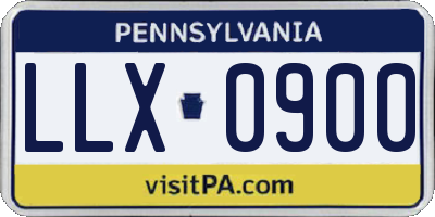 PA license plate LLX0900