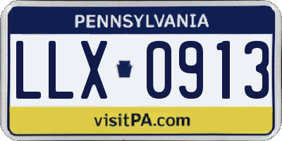 PA license plate LLX0913