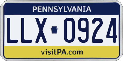 PA license plate LLX0924