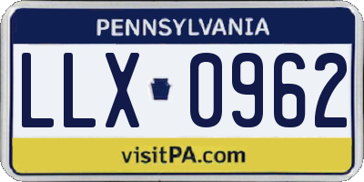 PA license plate LLX0962