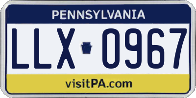 PA license plate LLX0967