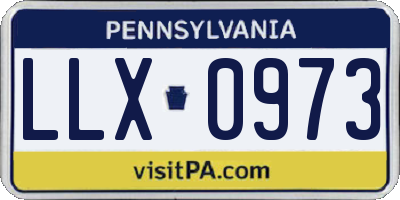 PA license plate LLX0973