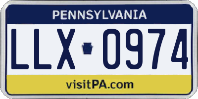 PA license plate LLX0974