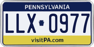 PA license plate LLX0977