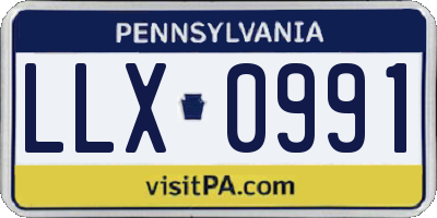 PA license plate LLX0991
