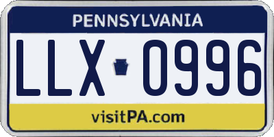 PA license plate LLX0996