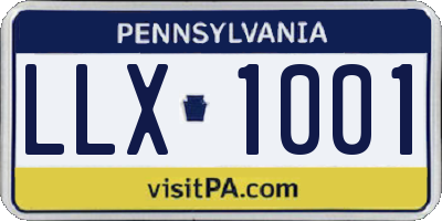 PA license plate LLX1001