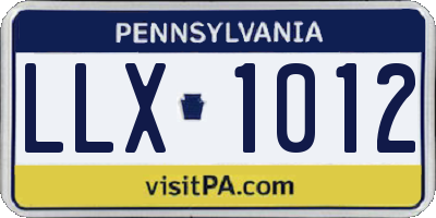 PA license plate LLX1012