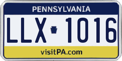 PA license plate LLX1016