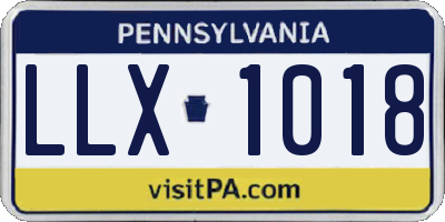 PA license plate LLX1018