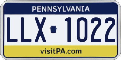 PA license plate LLX1022