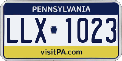 PA license plate LLX1023