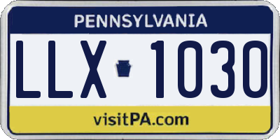 PA license plate LLX1030