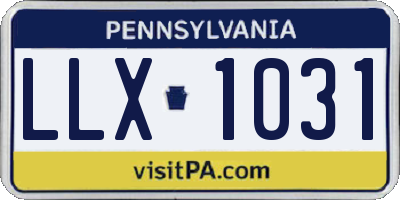 PA license plate LLX1031