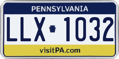 PA license plate LLX1032