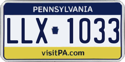 PA license plate LLX1033