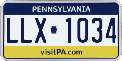 PA license plate LLX1034